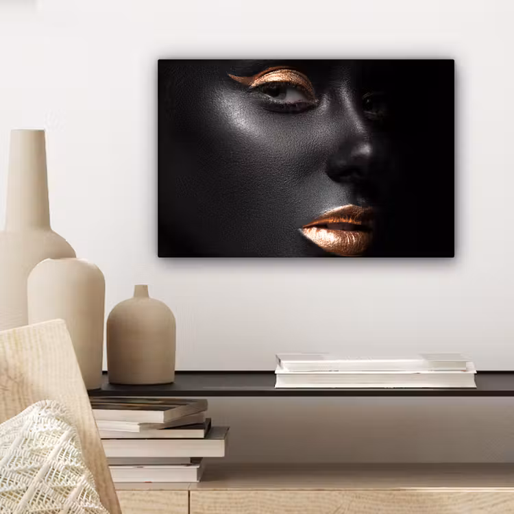 Vrouw - Make-up - Koper - Zwart canvas 2cm klein -sfeer6