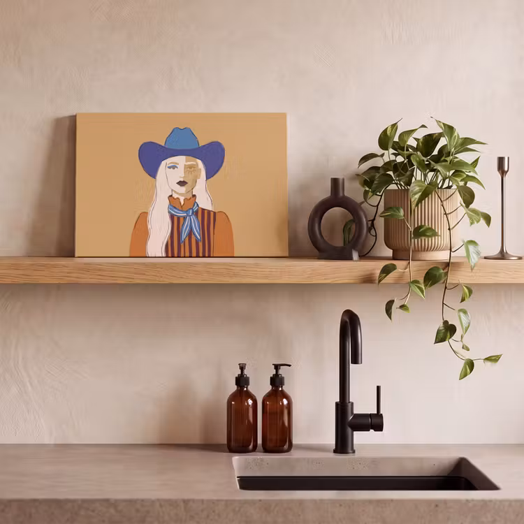Vrouw - Portret - Abstract - Kleurrijk - Modern canvas 2cm klein -sfeer3