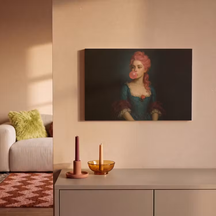 Vrouw - Portret - Kauwgombel canvas 2cm klein -sfeer1