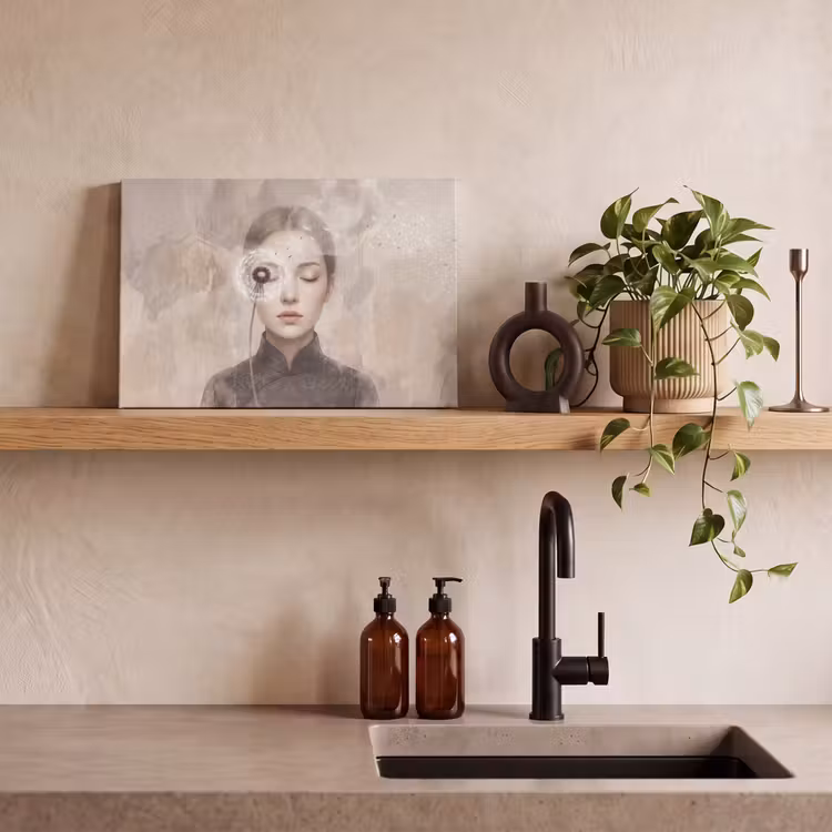 Vrouw - Sereen - Grijs canvas 2cm klein -sfeer3