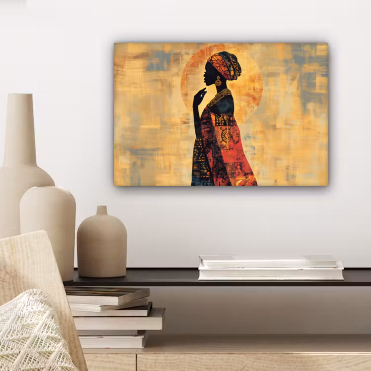 Vrouw - Silhouet - Patronen - Sierlijk canvas 2cm klein -sfeer6