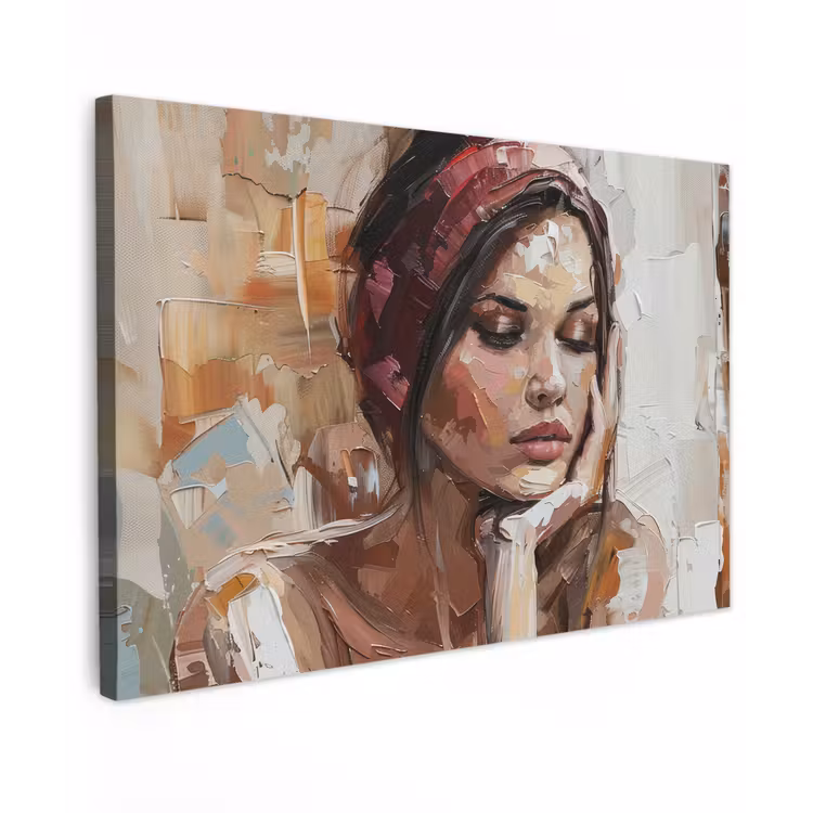 Vrouw - Verflook - Portret - Modern canvas 2cm klein -z3d