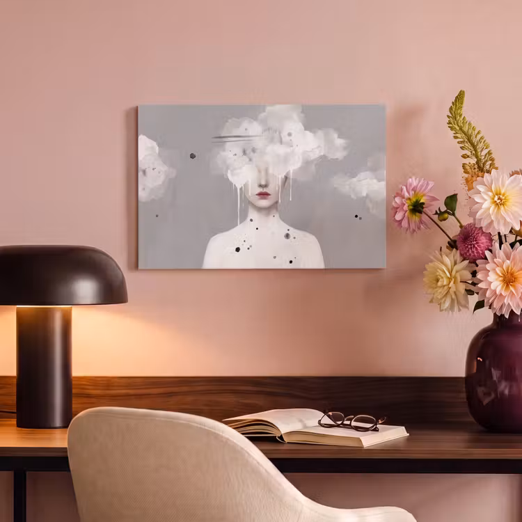 Vrouw - Wolk - Grijs canvas 2cm klein -sfeer4
