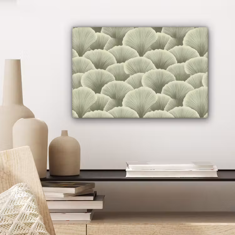 Waaier - Blad - Groen canvas 2cm klein 34 -sfeer6