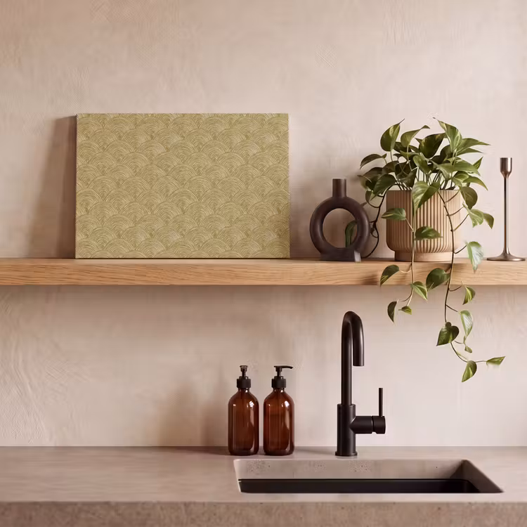 Waaier - Geometrisch - Groen canvas 2cm klein 34 -sfeer3