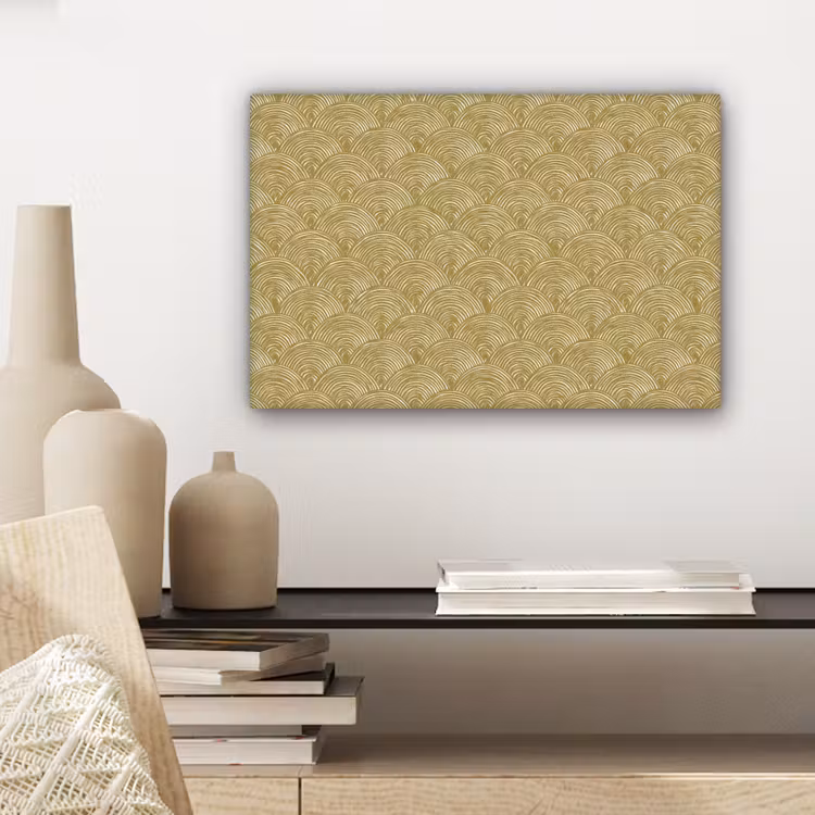 Waaier - Geometrisch - Groen canvas 2cm klein 34 -sfeer6