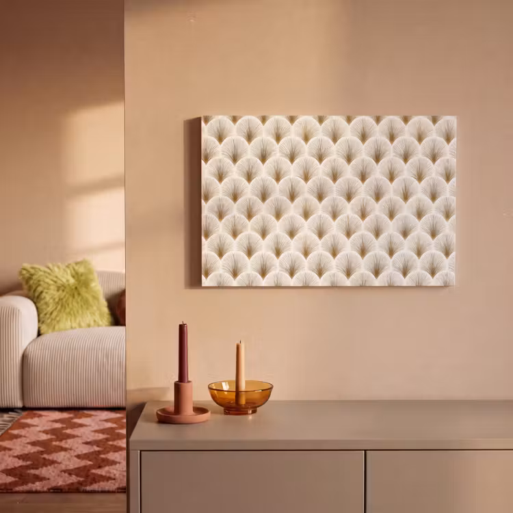 Waaiers - Art Deco - Elegant - Goud - Wit canvas 2cm klein 34 -sfeer1