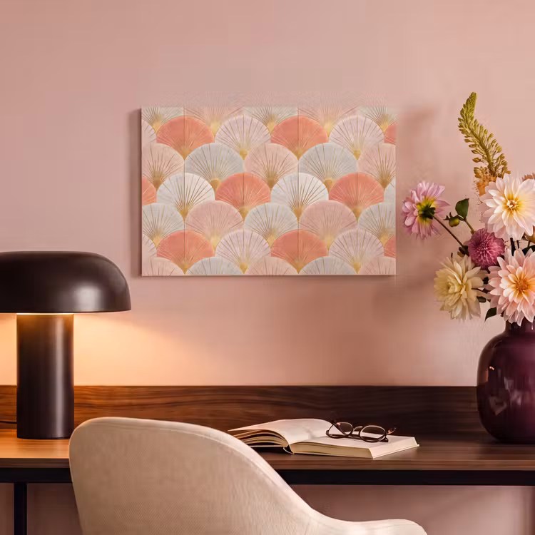 Waaiers - Goud - Roze canvas 2cm klein 34 -sfeer4