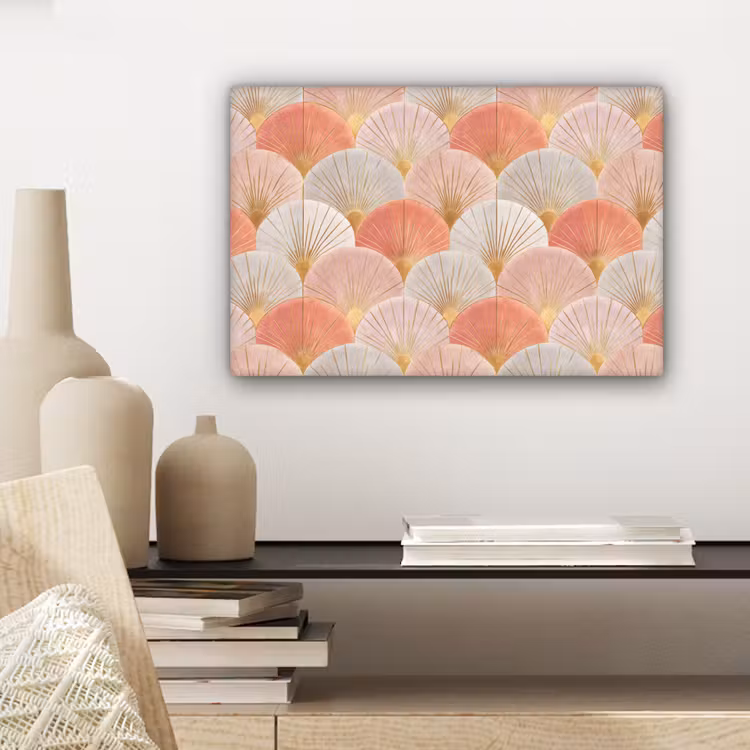 Waaiers - Goud - Roze canvas 2cm klein 34 -sfeer6