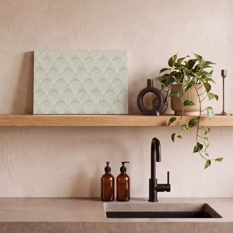 Waaiers - Patroon - Groen canvas 2cm klein 34 -sfeer3