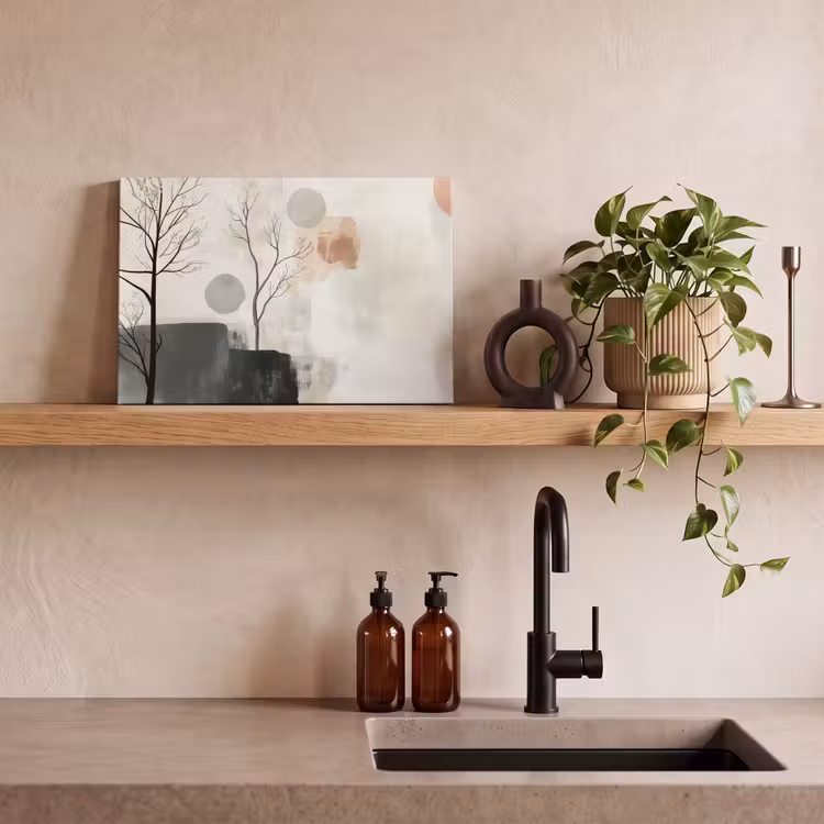 Wabi sabi - Beige - Plant canvas 2cm klein -sfeer3