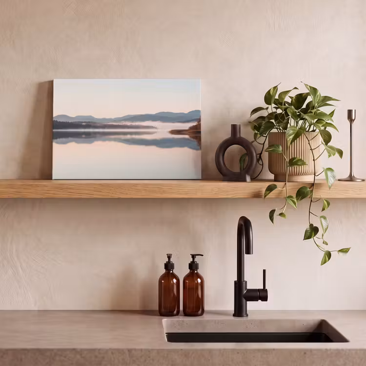 Water - Bomen - Mistlaag canvas 2cm klein -sfeer3