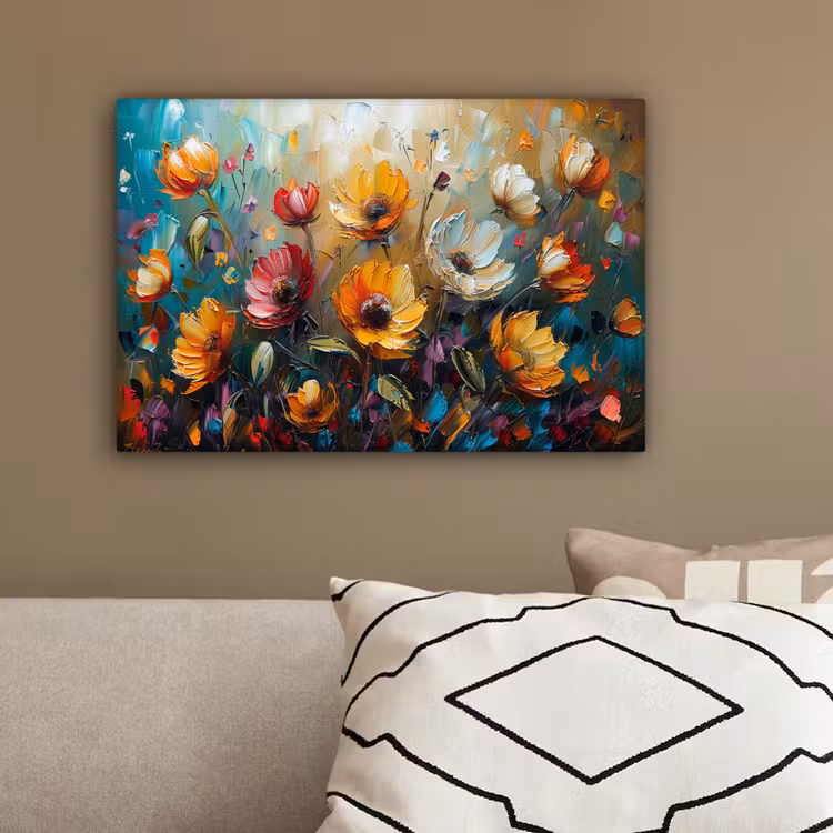 Watercolor - Bloemen - Kunst - Modern canvas 2cm klein -sfeer3