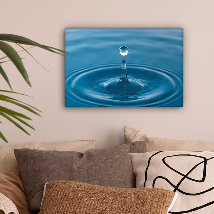 Waterdruppel - Water - Oppervlakte canvas 2cm klein -sfeer1