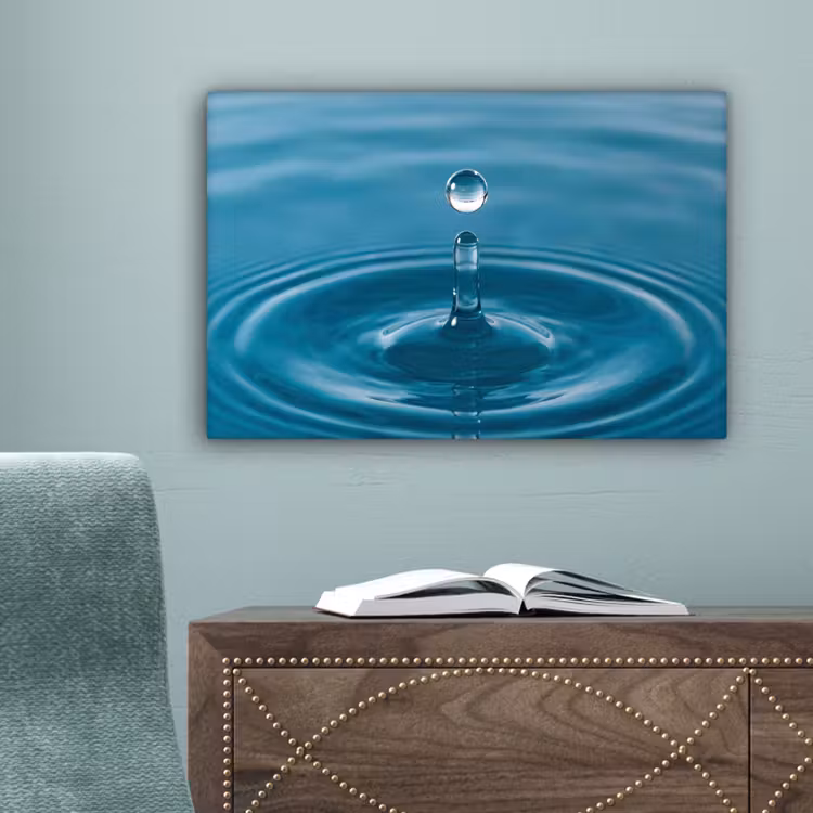 Waterdruppel - Water - Oppervlakte canvas 2cm klein -sfeer4