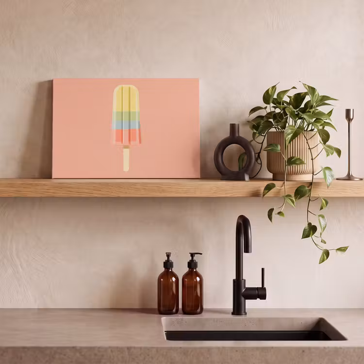 Waterijsje - Pasteltinten - Minimalistisch canvas 2cm klein -sfeer3