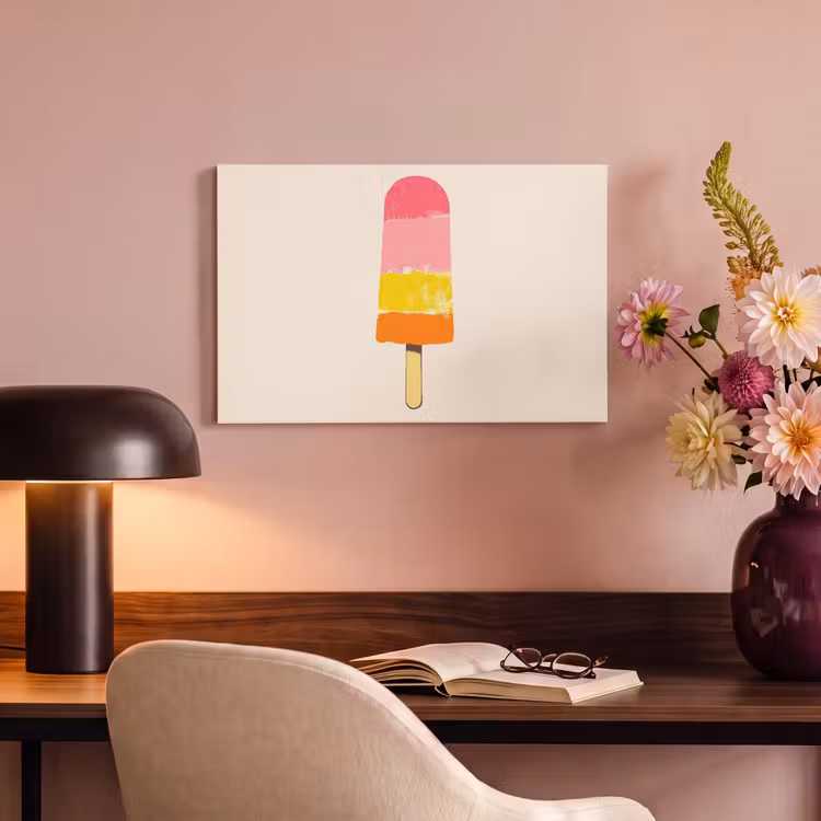 Waterijsje - Retro - Stokje - Roze canvas 2cm klein -sfeer4