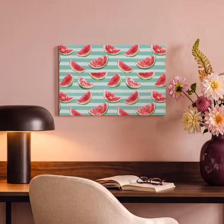 Watermeloen - Strepen - Groen canvas 2cm klein 34 -sfeer4