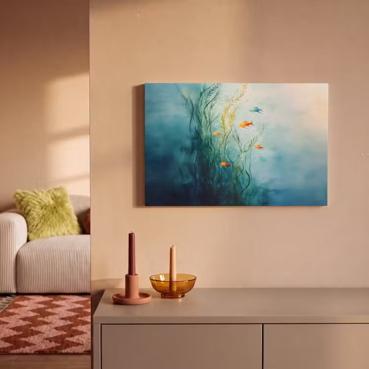 Waterplanten - Vissen - Kleurrijk - Water canvas 2cm klein -sfeer1