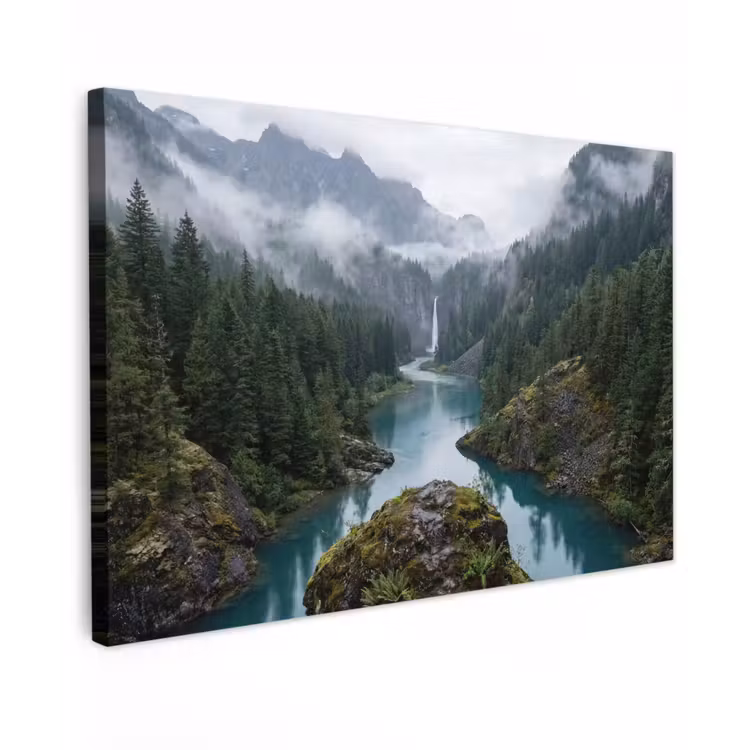 Waterval - Bomen - Bergen canvas 2cm klein -z3d