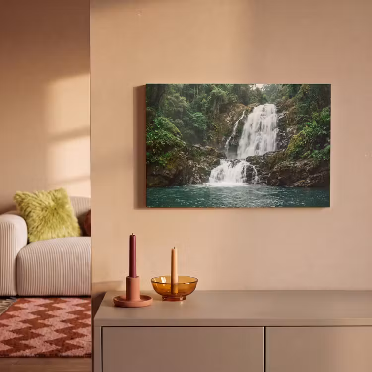 Waterval - Bos - Natuur - Groen canvas 2cm klein -sfeer1