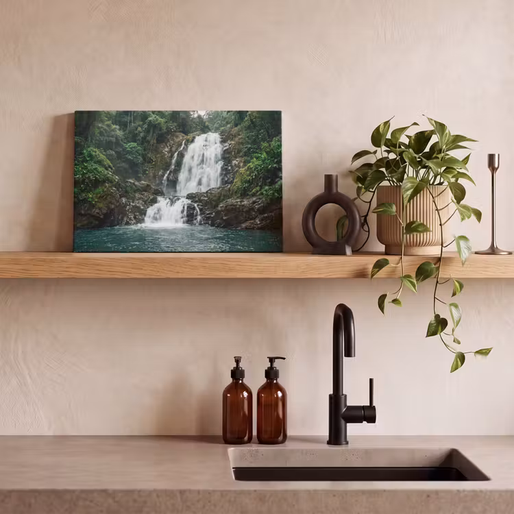 Waterval - Bos - Natuur - Groen canvas 2cm klein -sfeer3