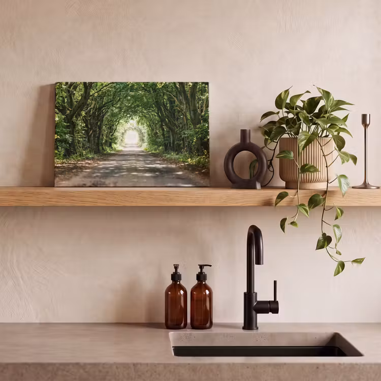 Weg - Bomen - Natuur - Groen canvas 2cm klein -sfeer3