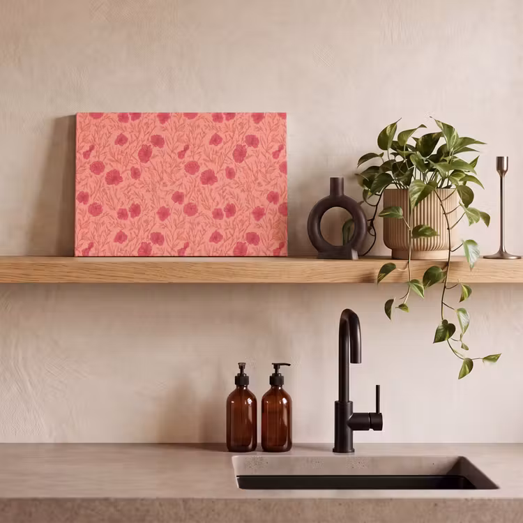 Weidebloemen - Romantisch - Roze canvas 2cm klein 34 -sfeer3