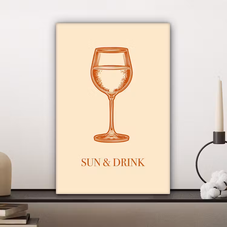 Wijn - Zomer - Quote - Oranje canvas 2cm klein -sfeer6