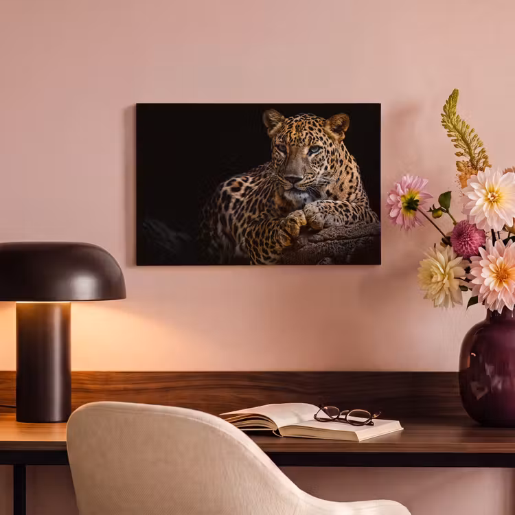 Wilde dieren - Panter - Portret - Zwart - Dieren canvas 2cm klein -sfeer4