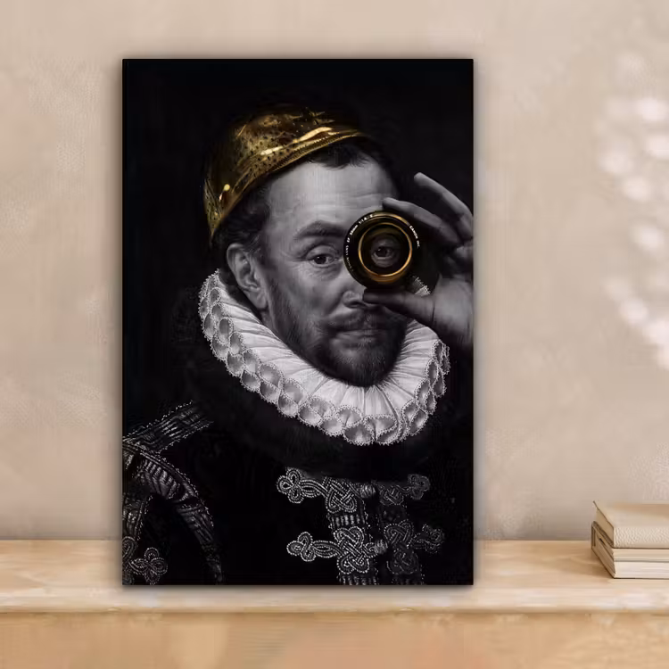 Willem van Oranje - Adriaen Thomasz - Goud - Lens canvas 2cm klein -sfeer1