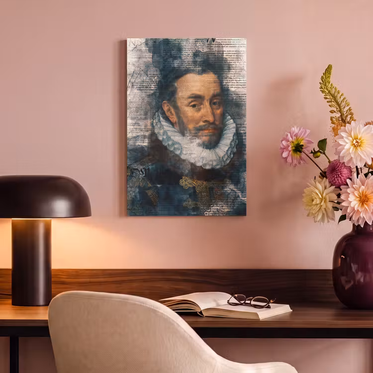 Willem van Oranje - Adriaen Thomasz - Krant canvas 2cm klein -sfeer4