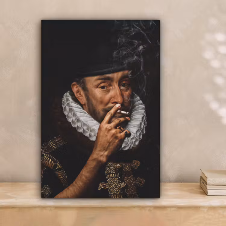 Willem van Oranje - Adriaen Thomasz - Sigaretten canvas 2cm klein -sfeer1