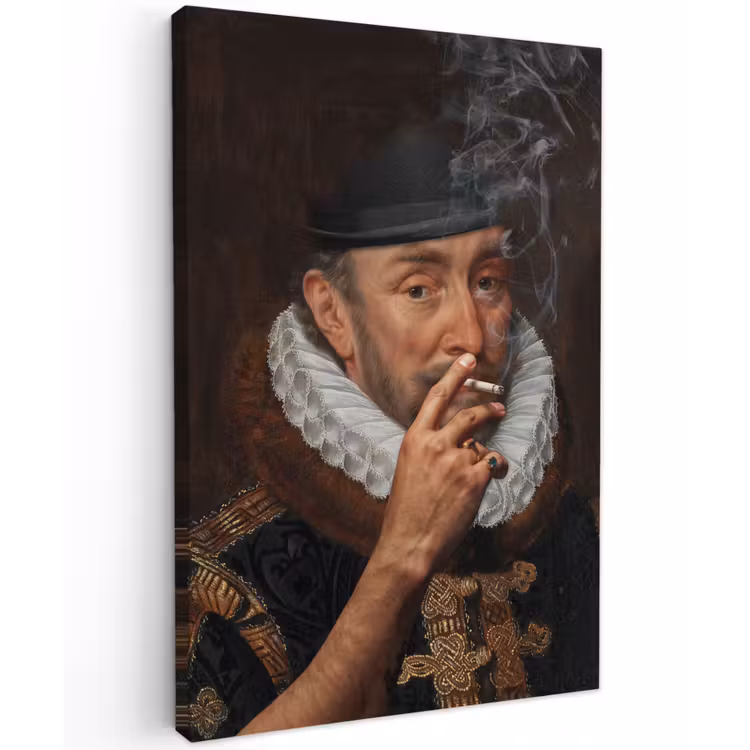 Willem van Oranje - Adriaen Thomasz - Sigaretten - Rook canvas 2cm klein -z3d
