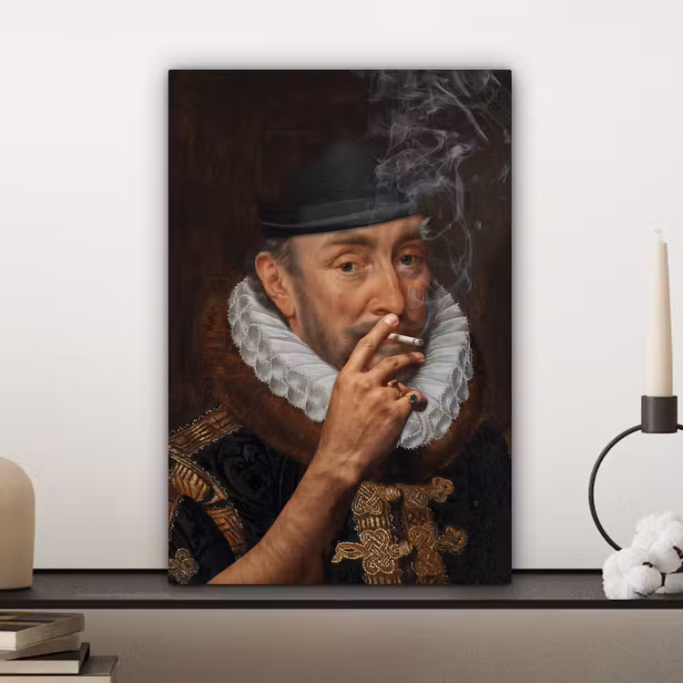 Willem van Oranje - Adriaen Thomasz - Sigaretten - Rook canvas 2cm klein -sfeer6