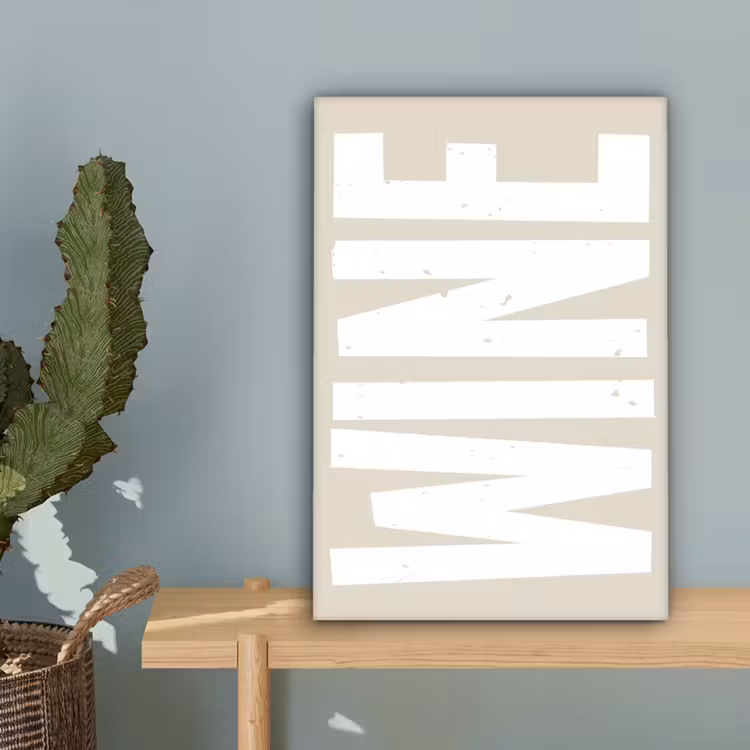 Wine - Japandi - Vintage - Wit canvas 2cm klein -sfeer4