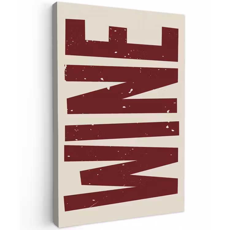 Wine - Red - Decoratie - Japandi canvas 2cm klein -z3d