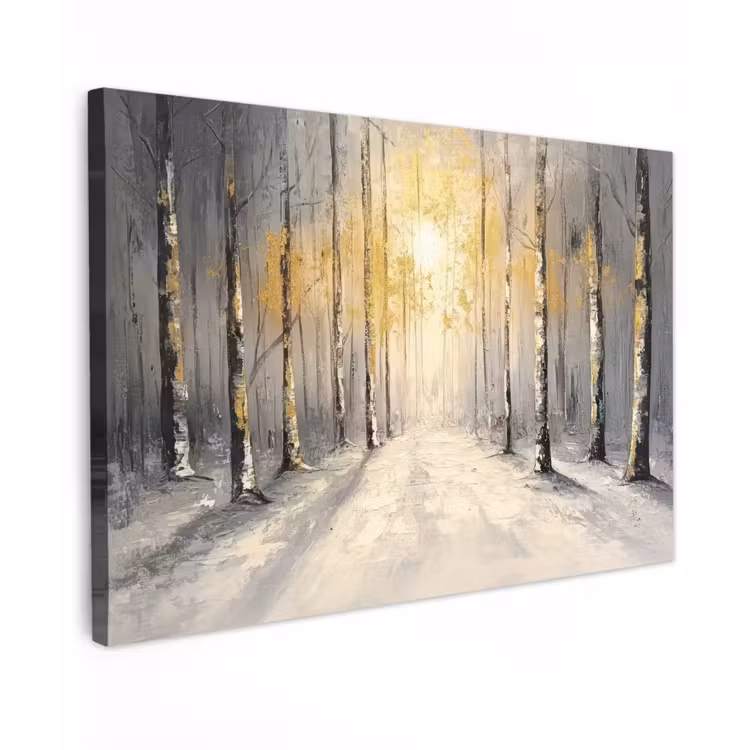 Winter - Abstract - Sneeuw - Natuur - Zon canvas 2cm klein -z3d