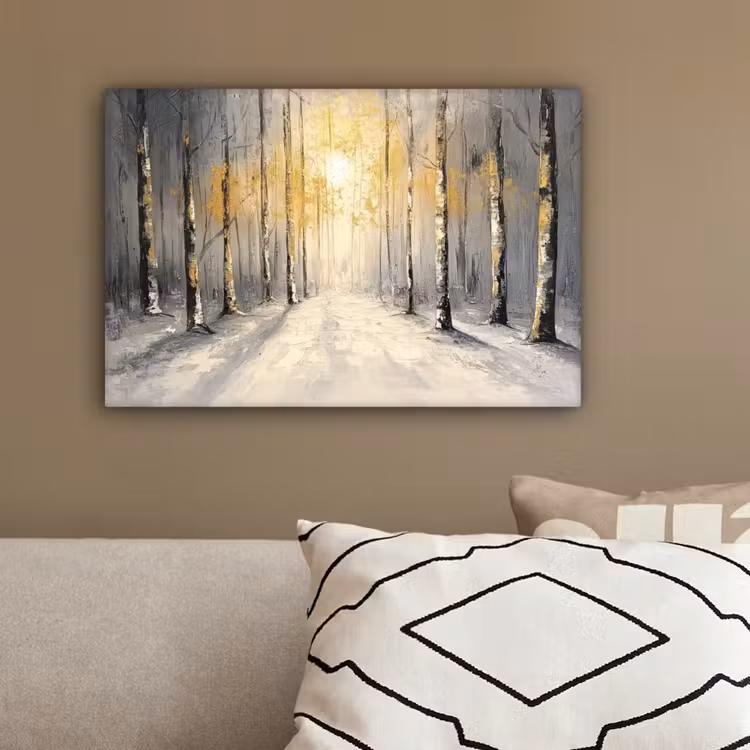 Winter - Abstract - Sneeuw - Natuur - Zon canvas 2cm klein -sfeer3