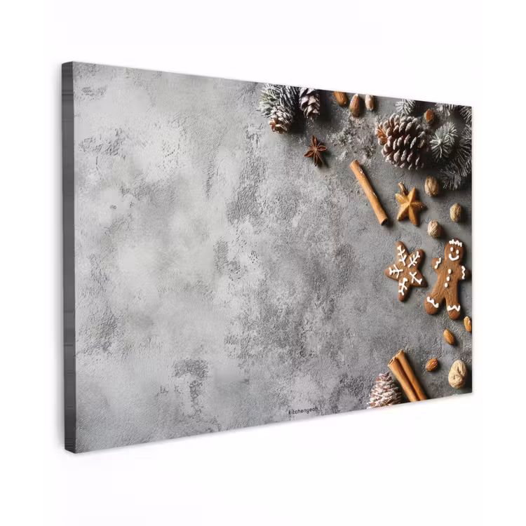 Winter - Kerst - Beton - Dennenappels canvas 2cm klein -z3d