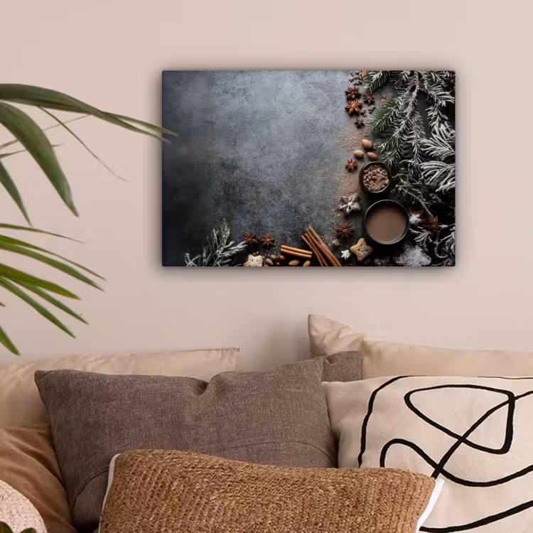 Winter - Kruiden - Sneeuw - Chocolade canvas 2cm klein -sfeer1