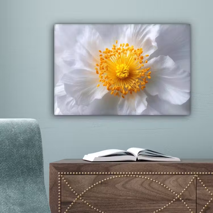 Wit - Bloem - Elegant canvas 2cm klein -sfeer4