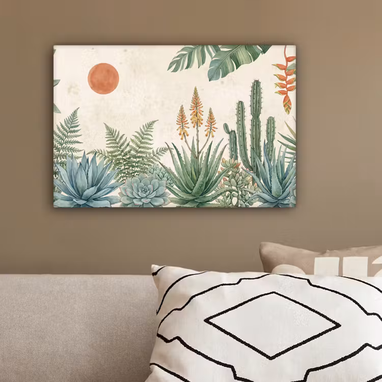 Woestijn - Planten - Groen canvas 2cm klein -sfeer3