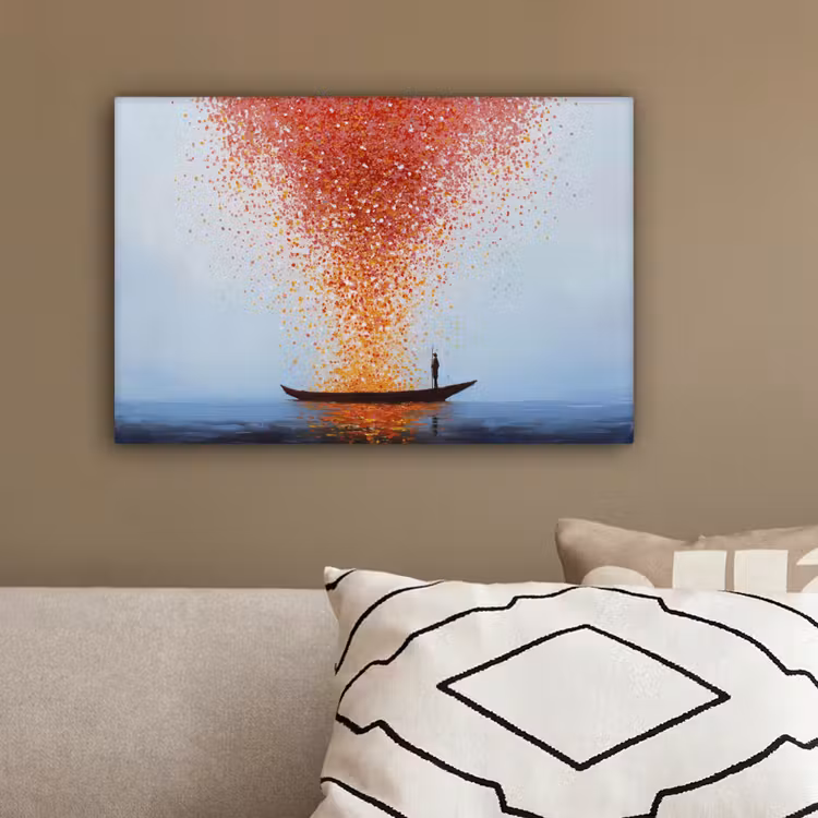 Wolk - Confetti - Boot - Wateroppervlakte canvas 2cm klein -sfeer3