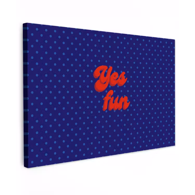 Yes fun - Rood - Blauw - Stippen canvas 2cm klein -z3d