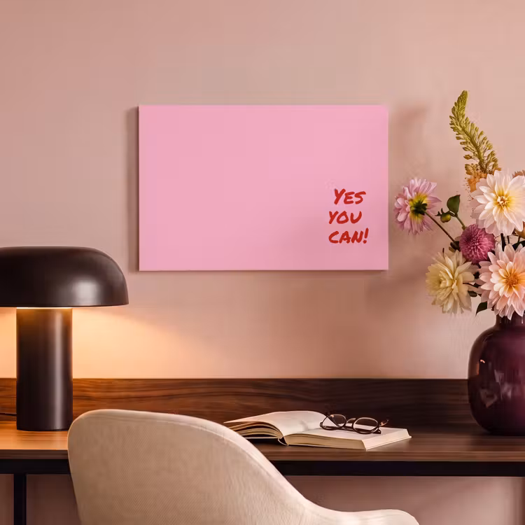 Yes you can do it - Rood - Roze canvas 2cm klein -sfeer4