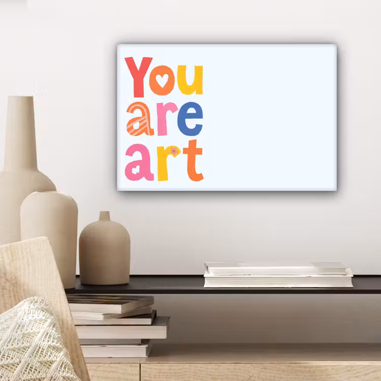 You are art - Kleurrijk - Grafisch canvas 2cm klein -sfeer6