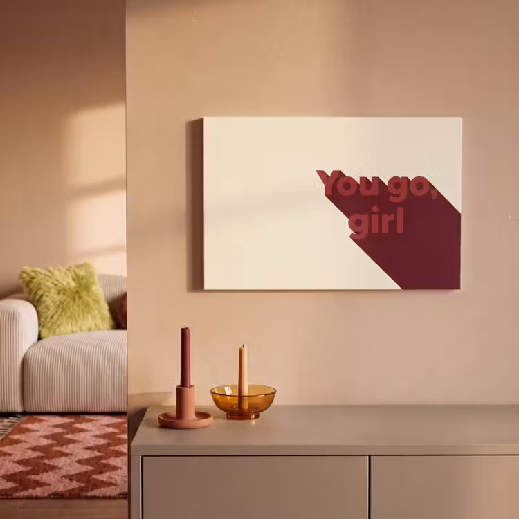 you go girl - 3D - Rood canvas 2cm klein -sfeer1