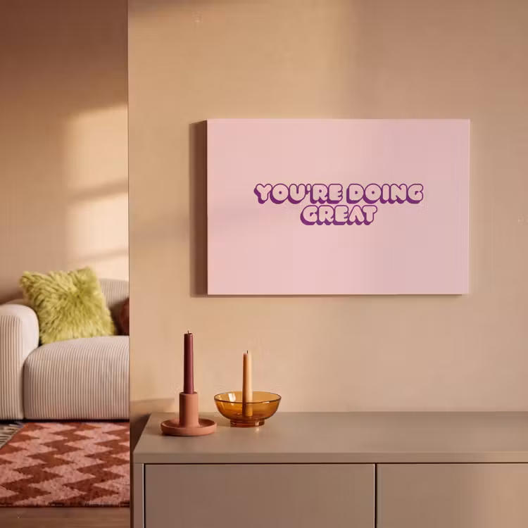 You're doing great - roze - 3D canvas 2cm klein -sfeer1