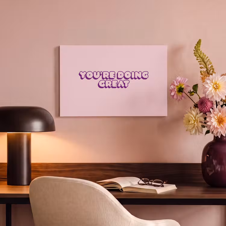 You're doing great - roze - 3D canvas 2cm klein -sfeer4